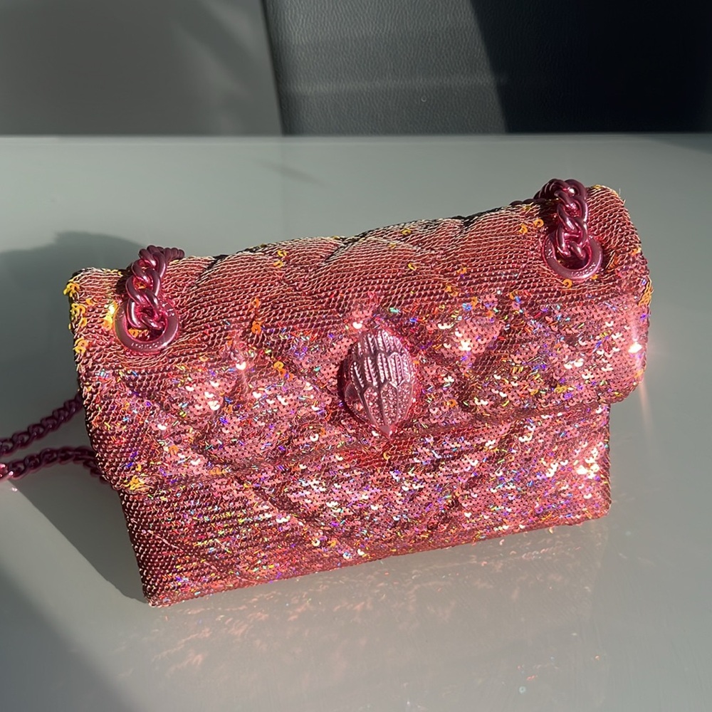 Kurt Geiger sequin embellished leather shoulder bag